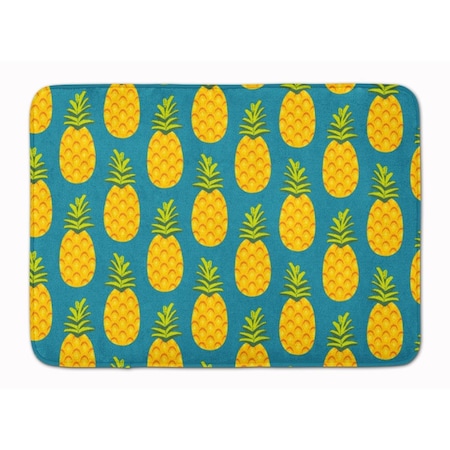 Carolines Treasures Pineapples on Teal Machine Washable Memory Foam Mat BB5145RUG